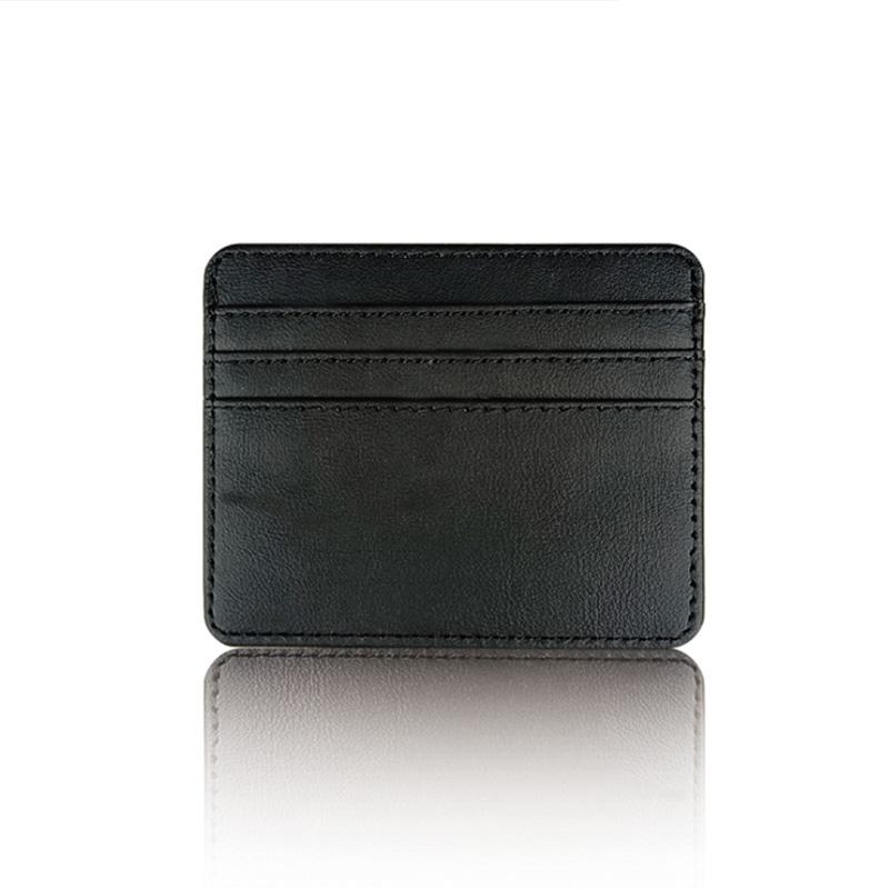 

Card Holders 1 PCS Ladies Slim PU Leather Case Men And Women Fashion Bank Holder Ultra-thin 10x8x0.5cm, Black