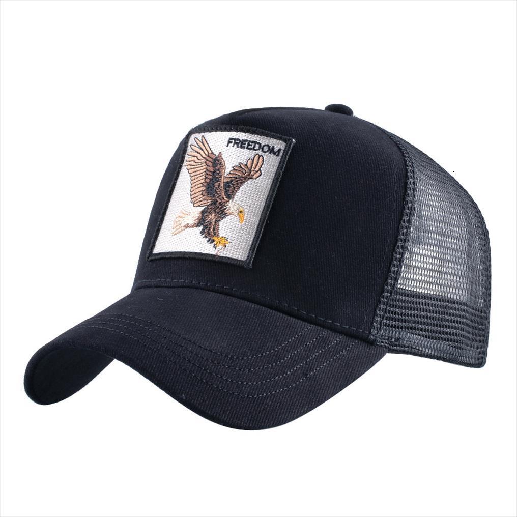 Eagle Embroidery Sun Cap Cotton Mesh Baseball Hats Black Animal Snapback Caps Ball Basebol Bones
