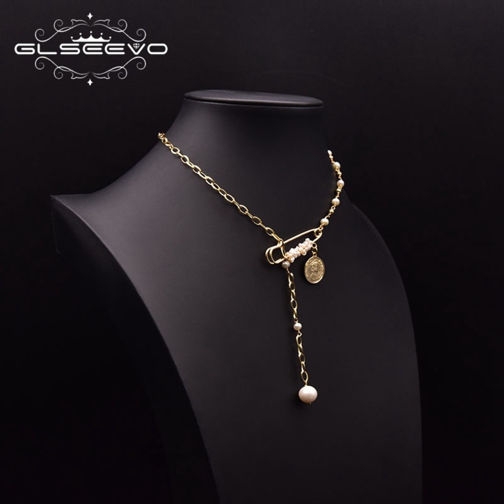

pendantsGlseevo natural necklace Korean fashion pearl pendant female personality, Silver