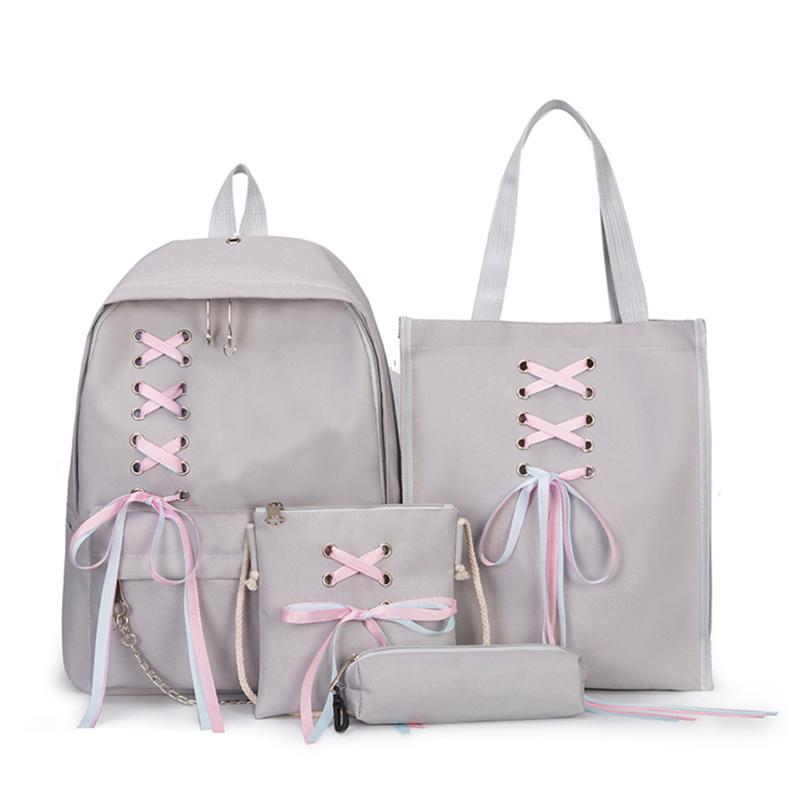 

Outdoor Bags Aelicy Women Packet Ladies Backpack Girl Student Bow SchoolBag Canvas Bag Travel Large Capacity Backpacks, Bk