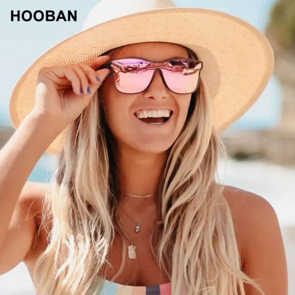 

sunglasses Hooban 2021 New Polarised Men Women Fashion Quadrant Male sunglasses Brand Design A piece Lens Eyewear UV400, Black