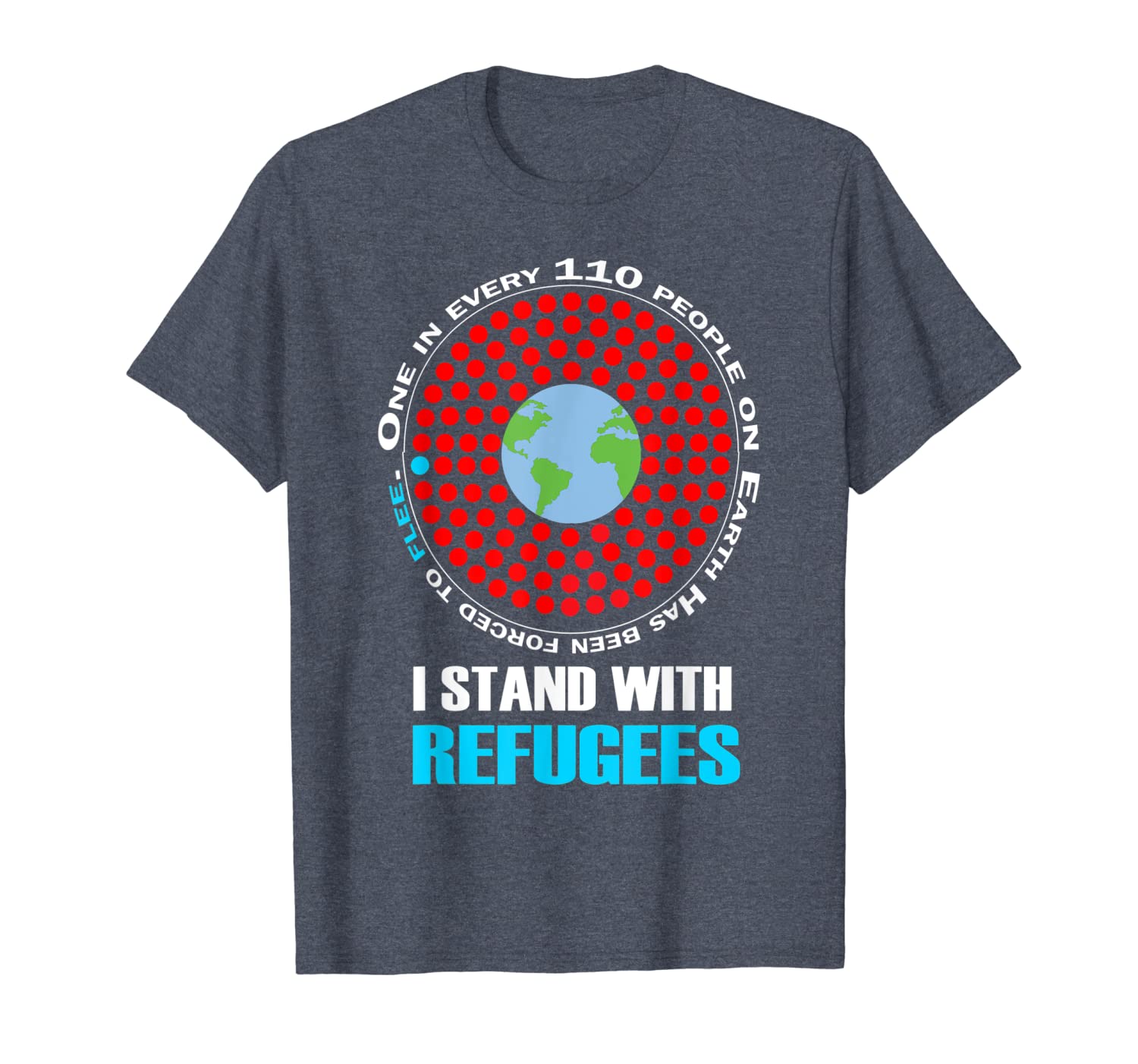 

I Stand With Refugees Infographic T-Shirt, White;black