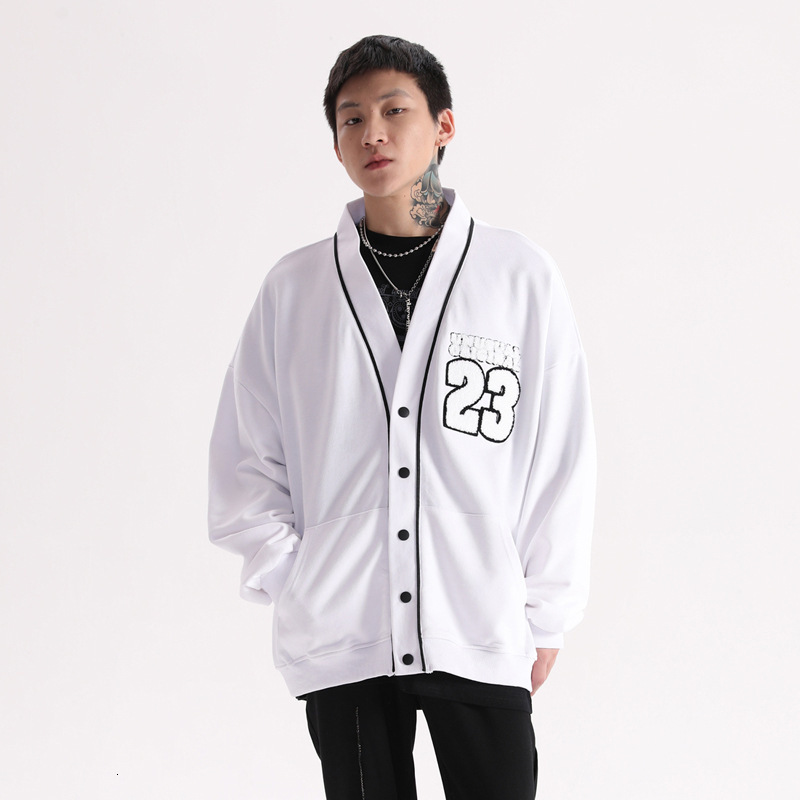 

women's fur & faux hip-hop street with cleavage v cardigan men's jacket embroidered baseball uniform sweatshirt k0vx, Black
