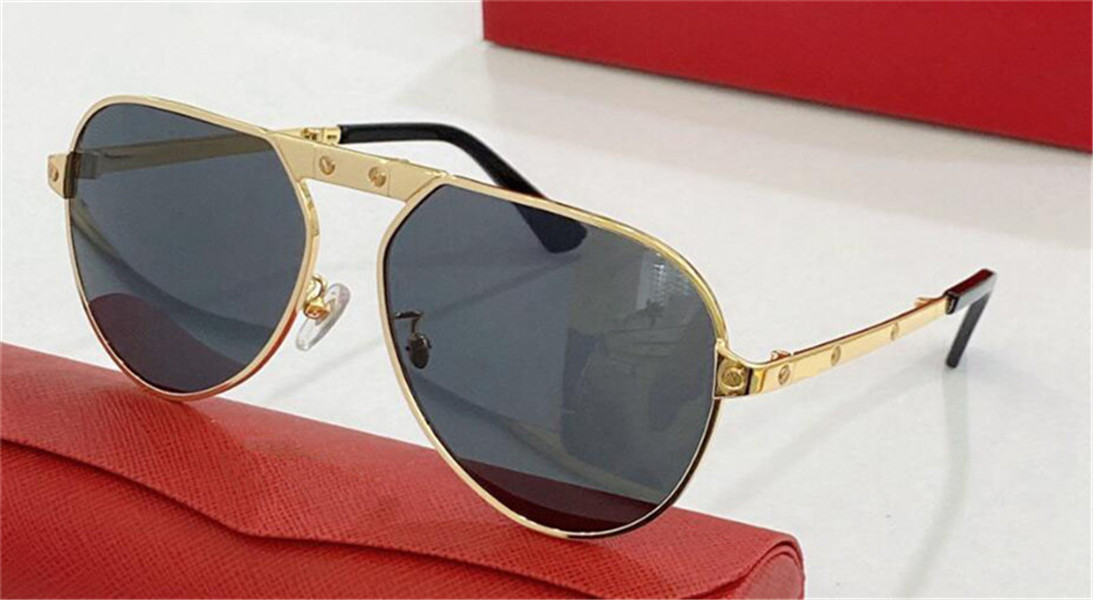 

fashion design sunglasses 0265S pilot metal foldable frame top quality simple and versatile style uv 400 protective glasses