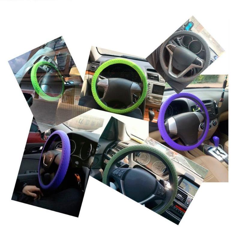 

Steering Wheel Covers Car Styling Universal Silicone Glove Soft Color Multi Texture Accessories Silicon Co C8r2