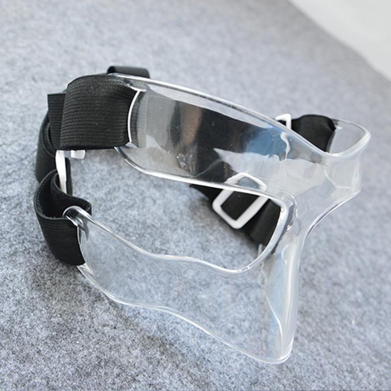 

Cycling Helmets Transparent Nose Guard Face Shield Carbon Fiber Protective Mask With Adjustable Elastic Wrap Strap For Soccer Basketball Spo, Clear