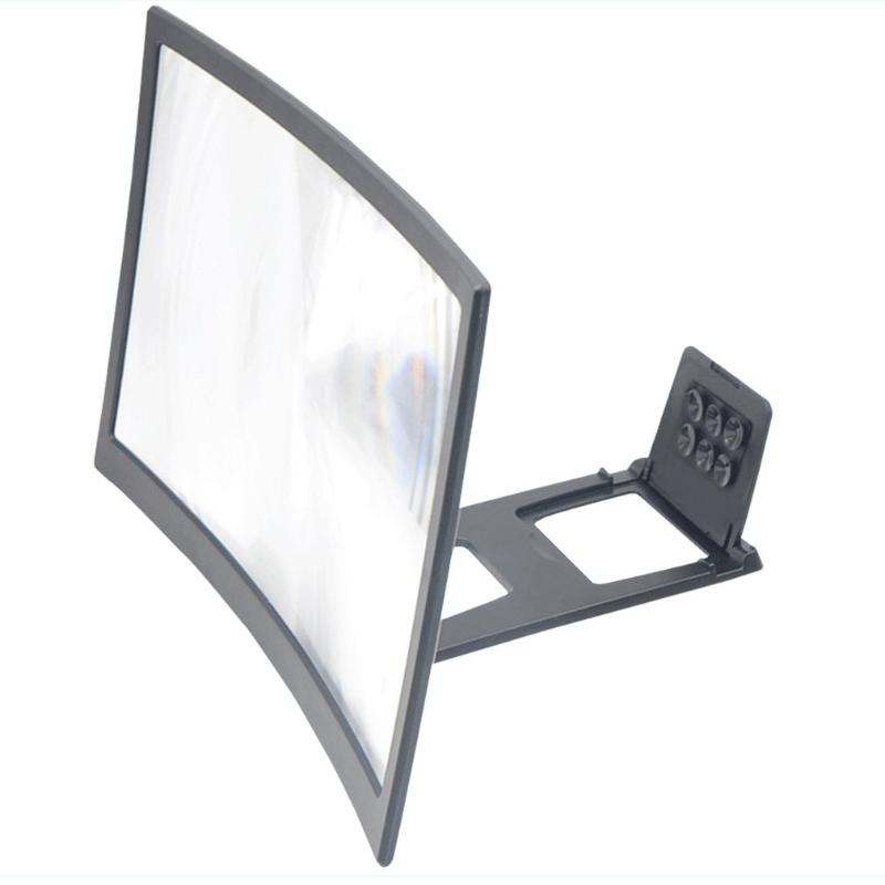 

12inch Mobile Phone Screen Video Magnifier Smartphone Movie Amplifying Projector Stand Bracket Reduce Radiation Anti Blue Lens Cell Mounts &, Black