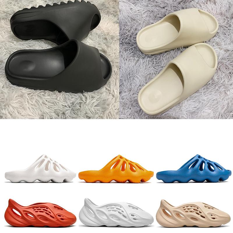 

2021 Classic Foam Runner Clog Sandals Triple Black White Slides Fashion Slippers Women Mens Breathable Beach Sandals Flip Flops 36 -45
