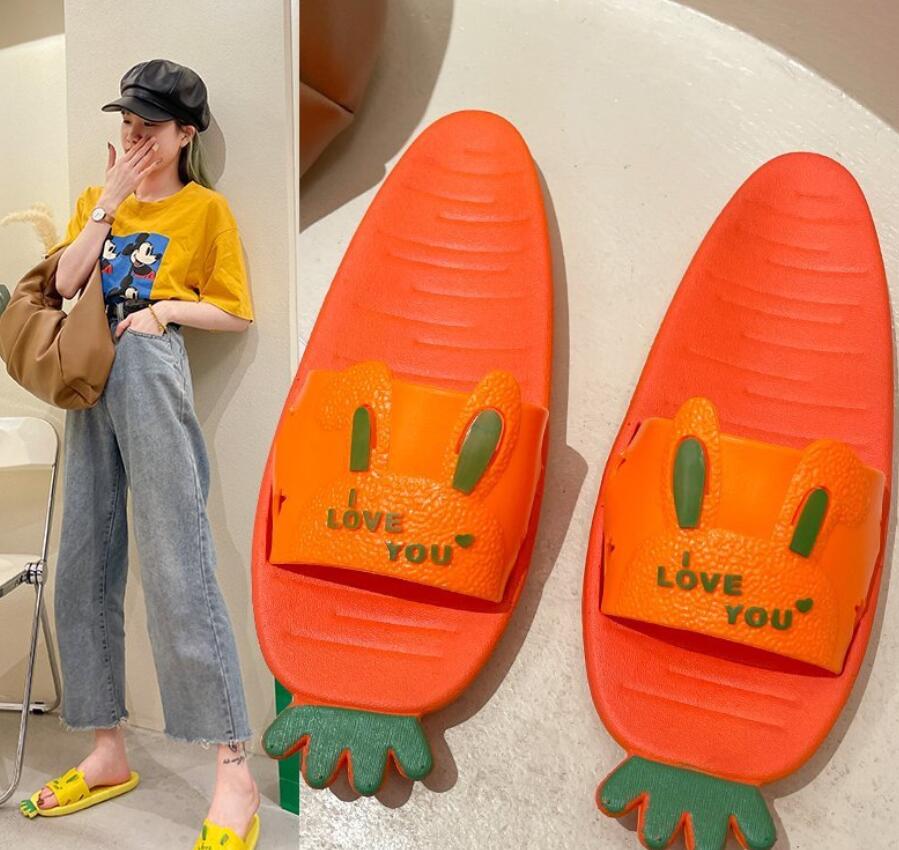 

2021 Summer Plus Size Female Sandals Carrots Cute Personality Flip-Flops Comfortable and Light Home Flat Drag