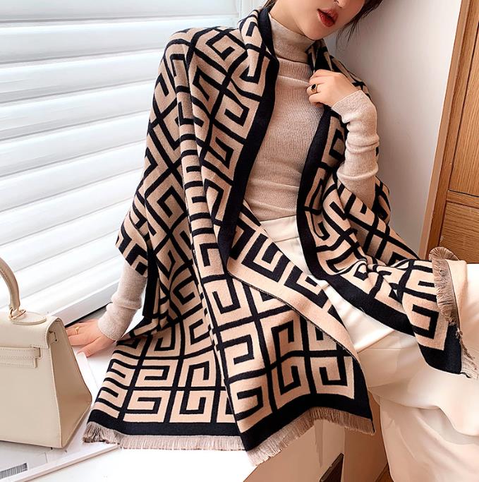 

2021 Winter Scarf Women Cashmere Scarf Fashion Warm Foulard Lady Air-conditioned office Scarves Thick Soft Shawls Wraps