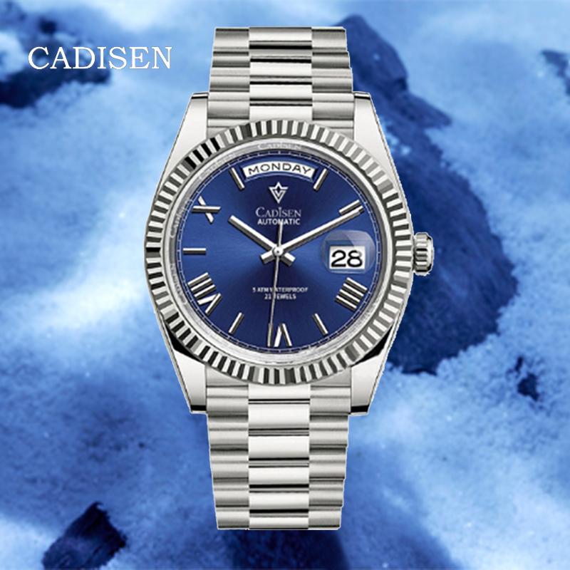 

Wristwatches CADISEN 2021 Business Military MIYOTA-8285 Mechanical Automatic Watch Men's Accessories Sapphire Stainless Steel Date, Black