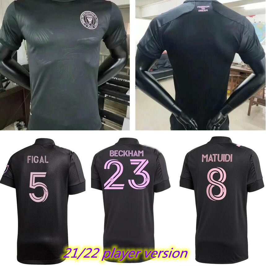 

Player Version 21 22 Inter Miami CF soccer jerseys Long Sleeve HIGUAIN BECKHAM PIZARRO Matuidi 2021 2022 Football Shirts, Black;yellow