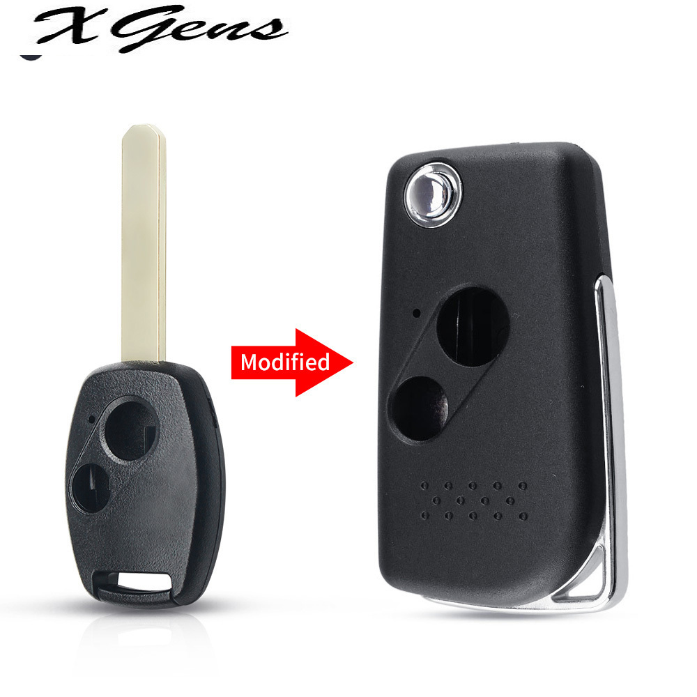 

For Honda Accord Civic CRV Pilot CITY Jazz FR-V Flip Folding Modified Key Fob 2/3 Button CR-V 2007, Other