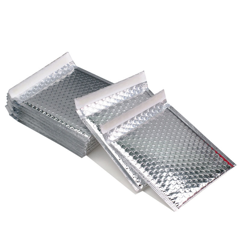 

50 Pcs Silver Aluminium Mailers Foil Bubble Mailer Bags Metallic Padded Envelope Bag