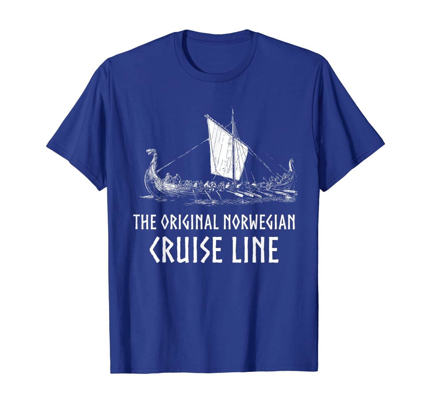 

Viking Ship Cruise Line T-Shirt - Odin And Valhalla, White;black
