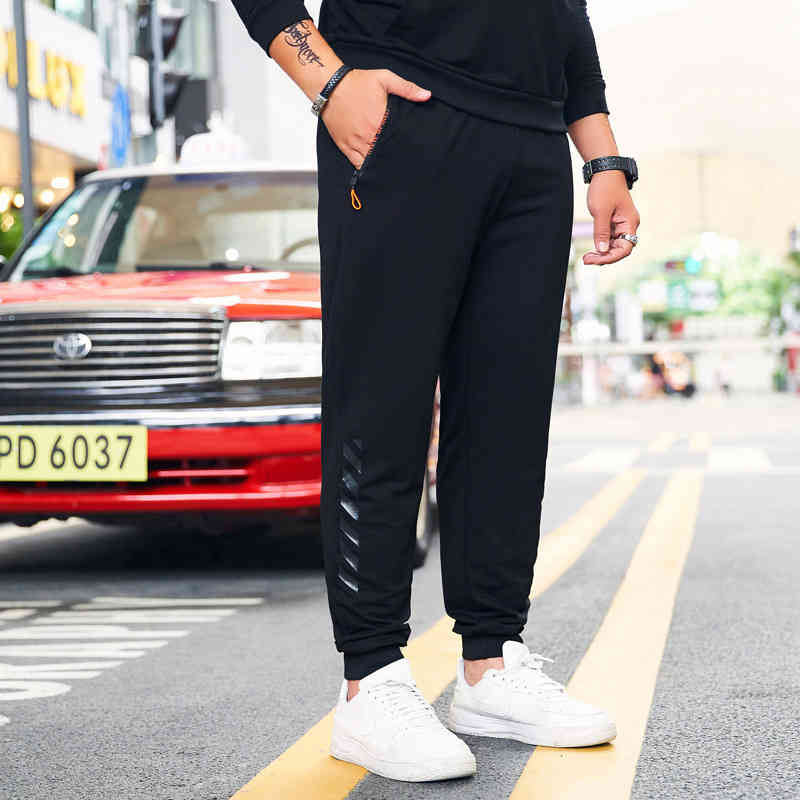 

autumn fashion guard men plus oversized sports casual fat guy loose leggings, Blue