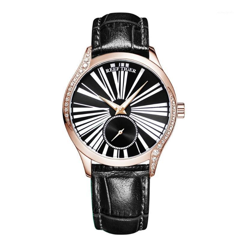 

Wristwatches Reef Tiger Luxury Women Watches,lady Automatic Watch Ladies Self Wind Mechanical Wristwatch Dress Clock Relogio Leather Strap, Ladies watches 6