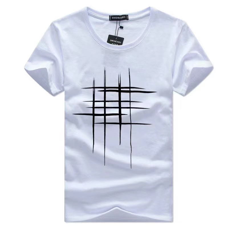 

man print t-shirt women men casual t-shirts brand clothing men's short sleeve tees casual tee, White;black