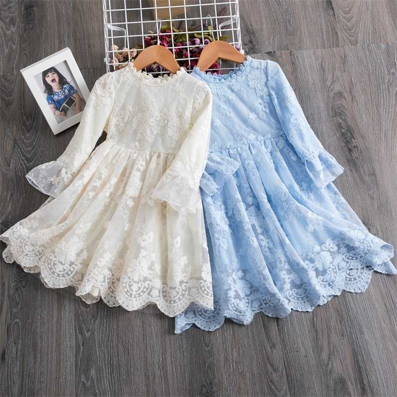 

Flower Autumn Winter Full Sleeves Dress For Girls Casual Dress Girl Princess New Year Holiday Clothes 3 4 5 6 7 8 Years Vestidos 201202