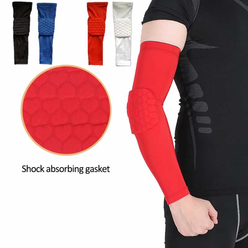 

Elbow & Knee Pads 1 PCS Basketball Arm Sleeve Compression Crashproof Honeycomb Support Sport Armband Brace Protector, Black;gray