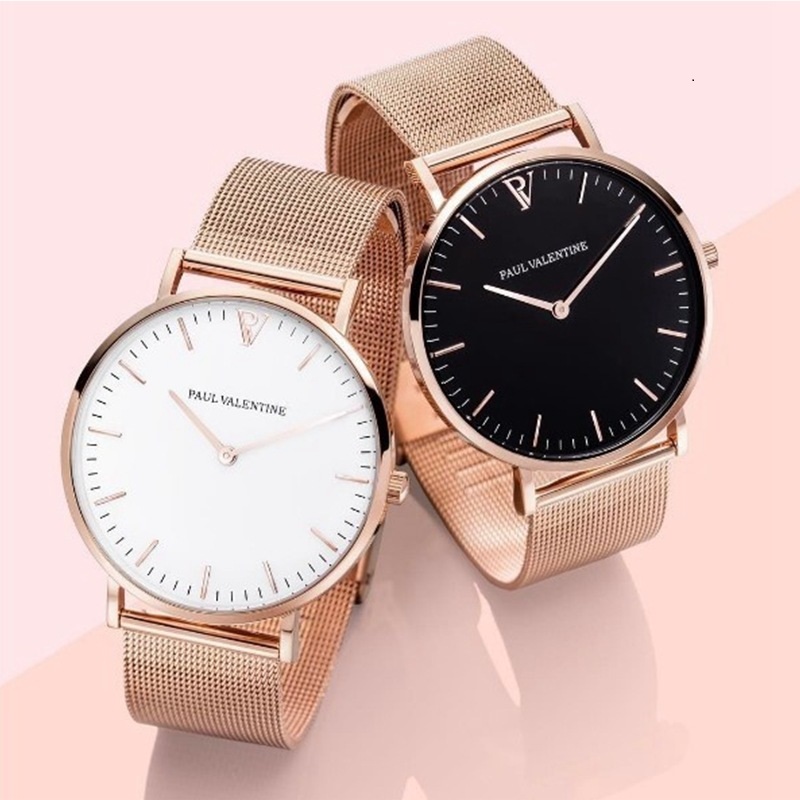 

2021 paul valentine mens famous Quartz Watches Sport Men's Waterproof casual dress clock Relogios masculino reloj, Slivery;brown