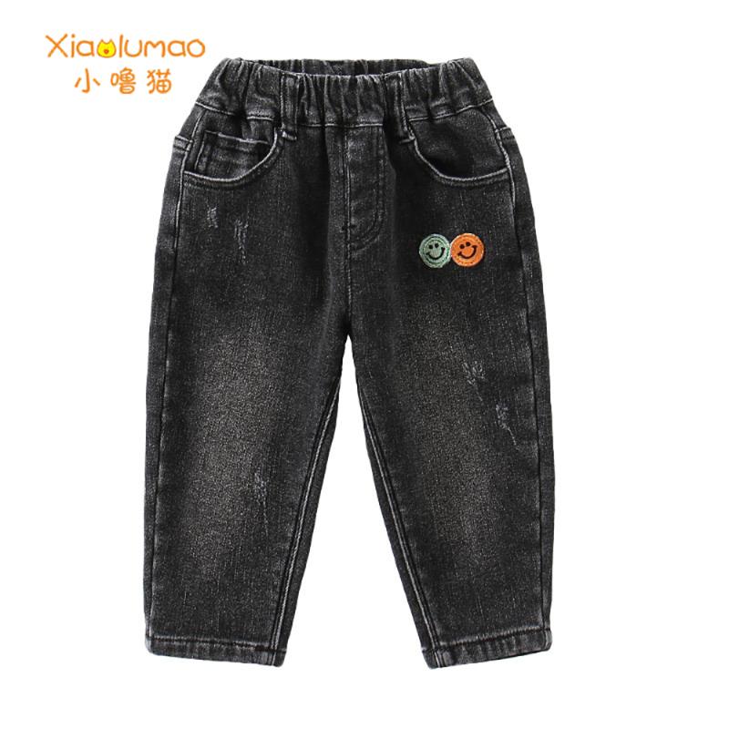 

Girls Jeans For Kids Fashion Denim Winter Warmed Pants Children's Clothes Baby Boys Trouser Infant Clothing 2-7 Years XIAOLUMAO, Blue