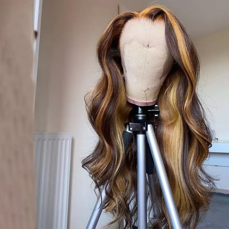 

lace Wig small front women's long curly hair chemical fiber headgear wig, Red