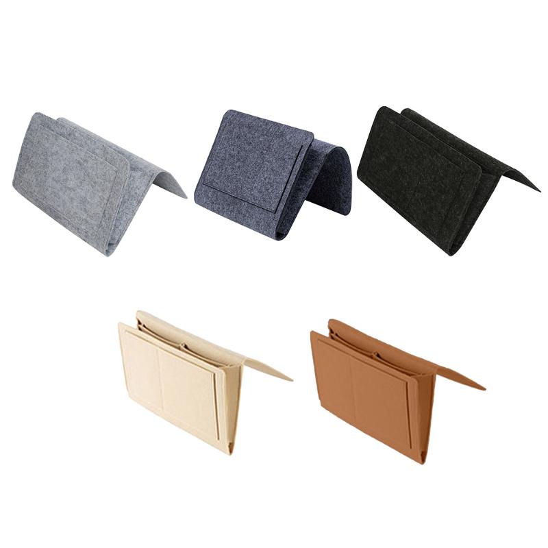 

Wardrobe Organizer Bed Storage Bag Pocket Felt Bedside Hanging Table Sofa Bedroom Holder Anti-Slip Closet Bags