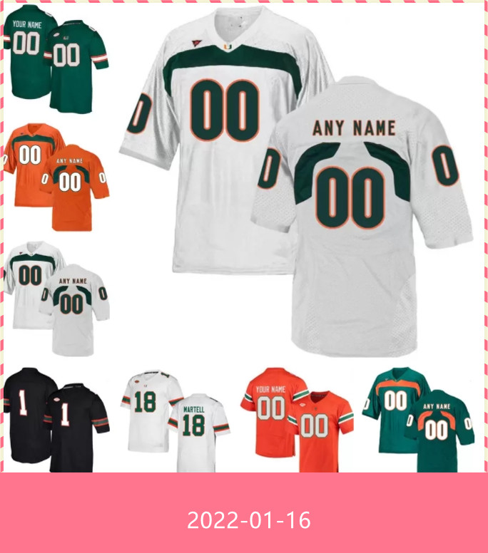 

2021 NCAA Miami Hurricanes Jersey Dwayne Johnson Jimmy Graham Jim Kelly Devin Hester Frank Gore College Football Jerseys Custom Stitched, Colour 3