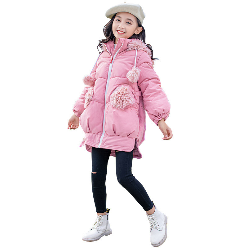 

Girls winter cotton coat 2020 new children's foreign baby girl cotton jacket down cotton clothing thickening tide, Blue;gray
