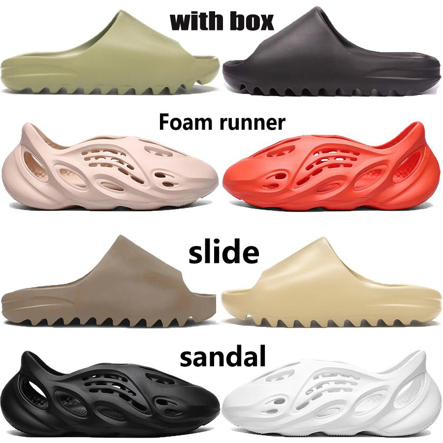 

2021 New best foam runner slipper sandal shoes resin triple bone black white desert sand Earth Brown mens women slides sandals