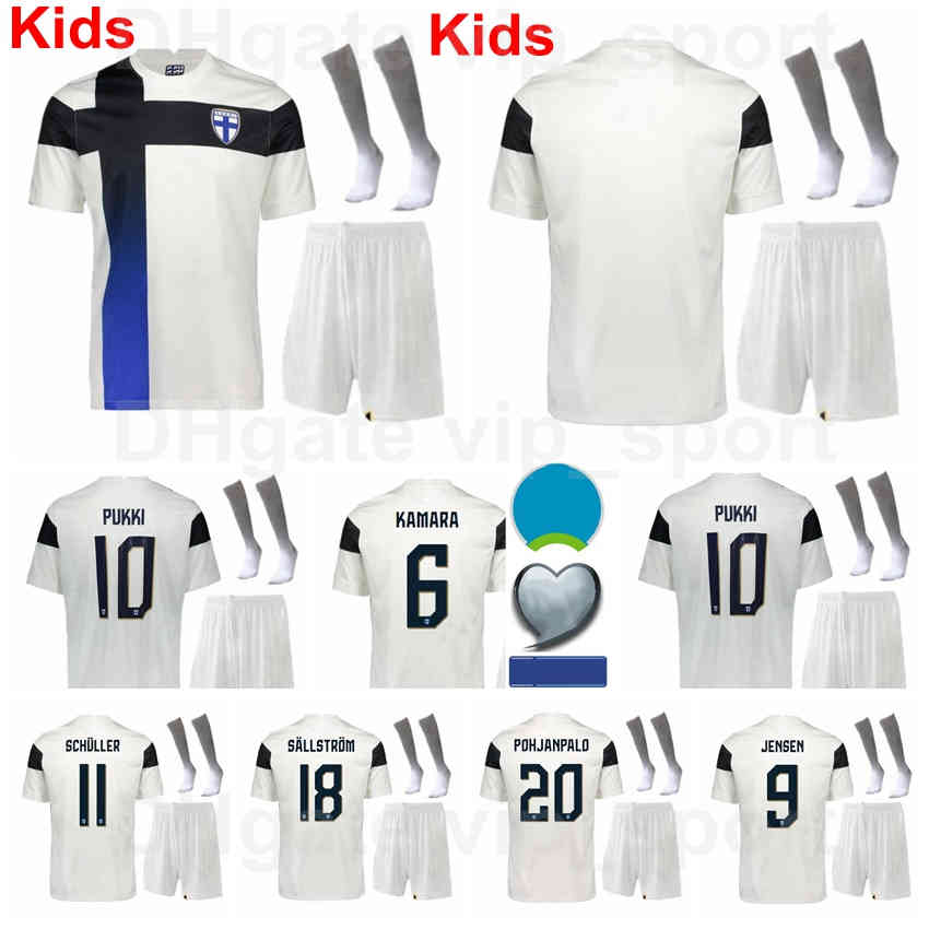 

Youth Finland Kids Jensen Jerseys Soccer Socks Set Europa Cup National Team Pukki Sparv Soiri Arajuuri Schuller Ojala Kamara Pohjanpalo Foot, Black