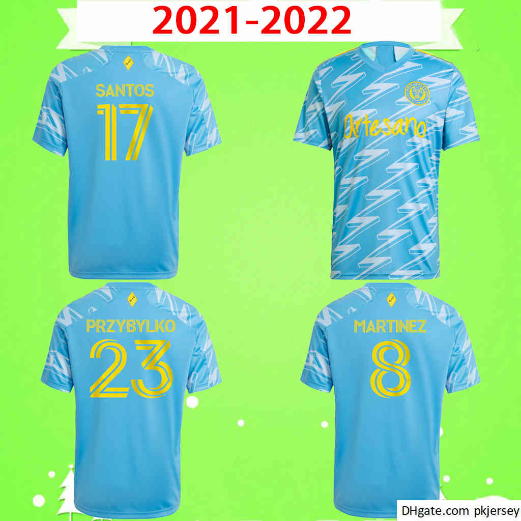 

2021 2022 Philadelphia Soccer Jerseys Union 21 22 MLS Bedoya Przybylko Uniform Mens home away Martinez Santos KIT Football shirt uniforms blue top