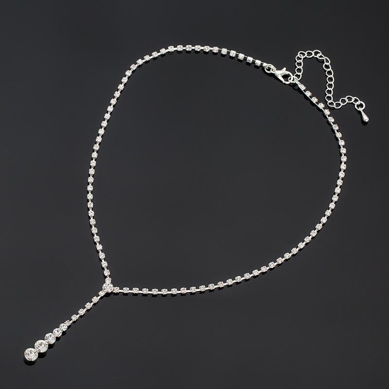 

Pendant Necklaces Fashion Simple Long Tassel Rhinestone Crystal Choker Clavicle For Women Statement Jewelry Party Gifts