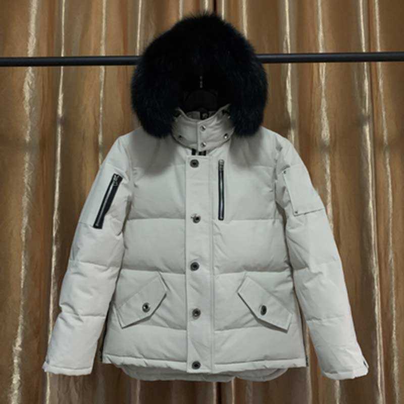 

Fast Ship Mens Designer Down Parkas Winter Coats Moose Outerwear Hooded Windbreaker big fur Collar With Fur Hairball Down Jackets Knuckles, Women white