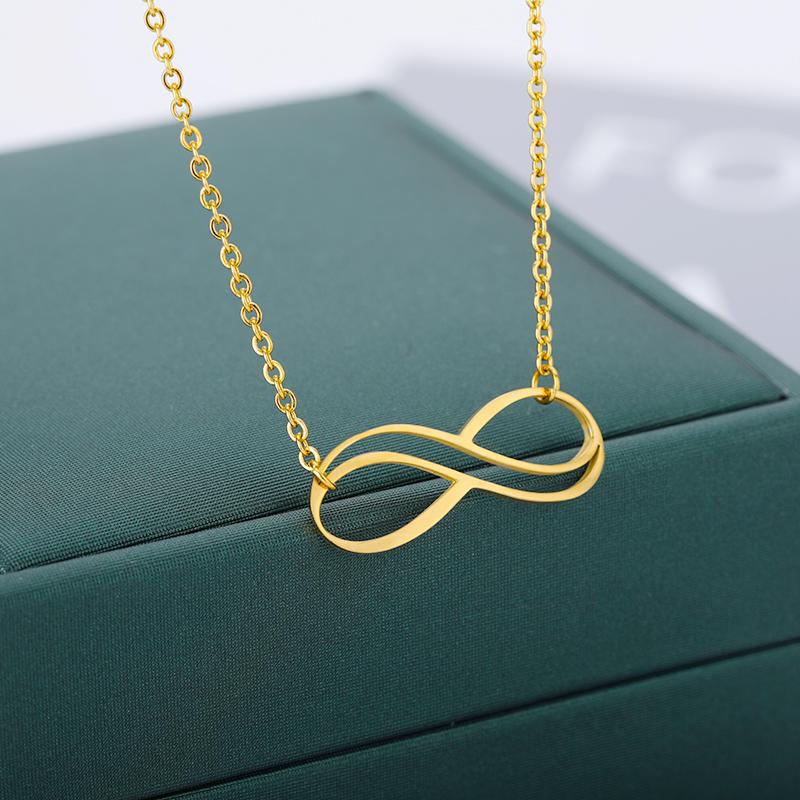 

Pendant Necklaces Simple Infinity Hollow For Women Stainless Steel Gold Choker Couple Aesthetic Jewelry Accessories
