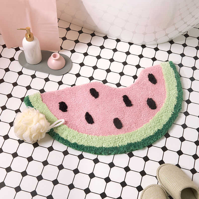 

Bathroom Rug Fruit Carpet Living Room Tapis Toilet Kitchen Floor Mat Door Mats Soft Anti Slip Rugs Dorm Home Decor 210727, Watermelon