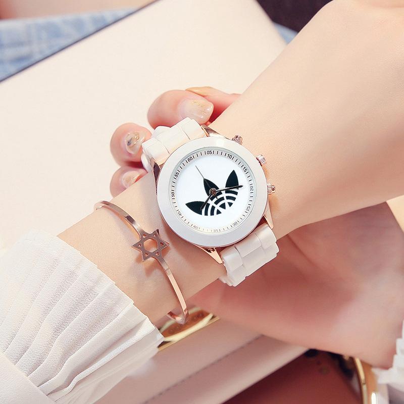 

Unisex Sports Brand Women Wristwatches Quartz Watch Men Casual Silicone Watches Relogio Feminino Clock, Slivery;brown