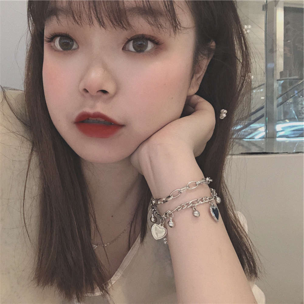 

Han Fan hip hop accessories Life Tree love bracelet lovers double chain cold wind, Golden;silver