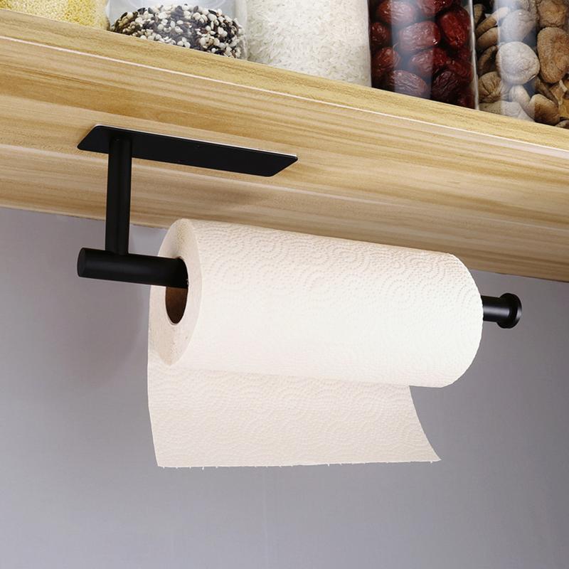 

Toilet Paper Holders Kitchen Holder Practical Tissue Rack Hanging Bathroom Punch Free Roll Accessories