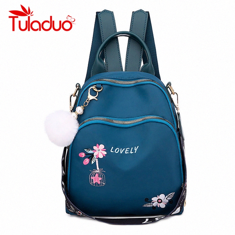 

female zipper backpack waterproof oxford embroidery women backpack fashion women travel bag ladies large capacity k7mx#
