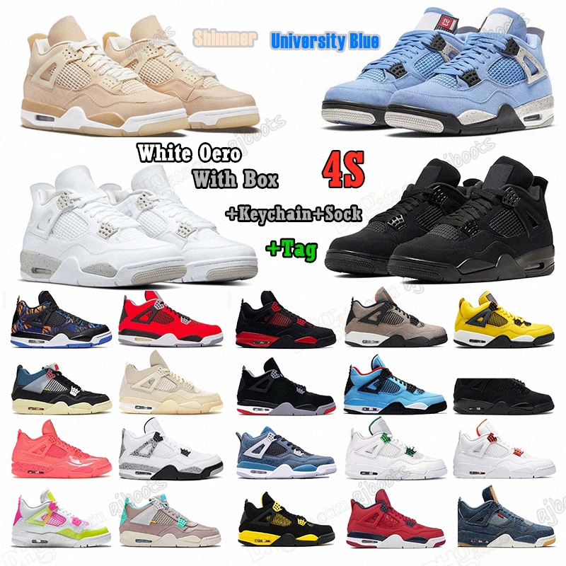 

Top quality Designer Jumpman Basketball lightning 4 4s Bred Shoes shimmer White Oreo University Blue Union Black Cat Sail Fire red mens Trainers Sneakers With B J6Wa#