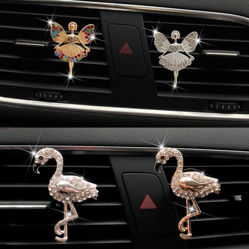 

Interior Decorations Auto Air Freshener Conditioning Outlet Ballet Girl Flamingo Perfume Clip High End Women Automotive Accessories