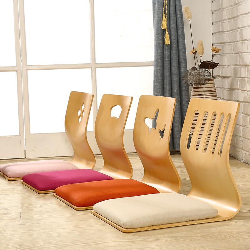 

Living Room Furniture 3pcs/lot Japanese Style Legless Chair Thick Cushion Seat Asian Tatami Floor Zaisu Natural Finish