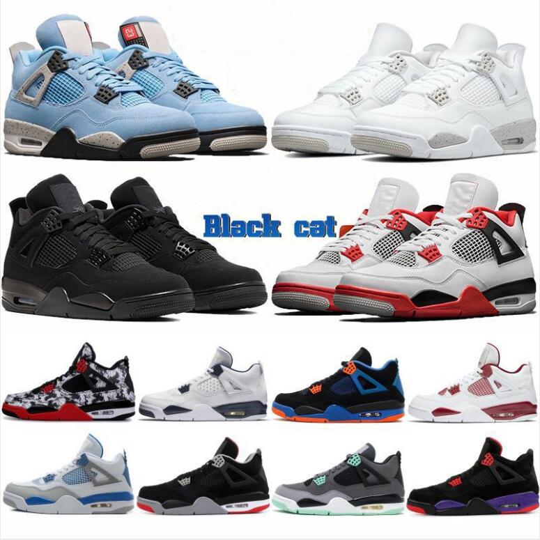 

Jumpman 4 4s Basketball Shoes mens High University blue white oero sail union Fire red bred Black Cat metallic purple green Lightning Retro SP Off Noir Size 36-46
