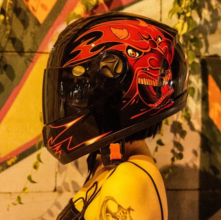 

Men's and women's electric motorcycle helmets, full face helmets, Same photo