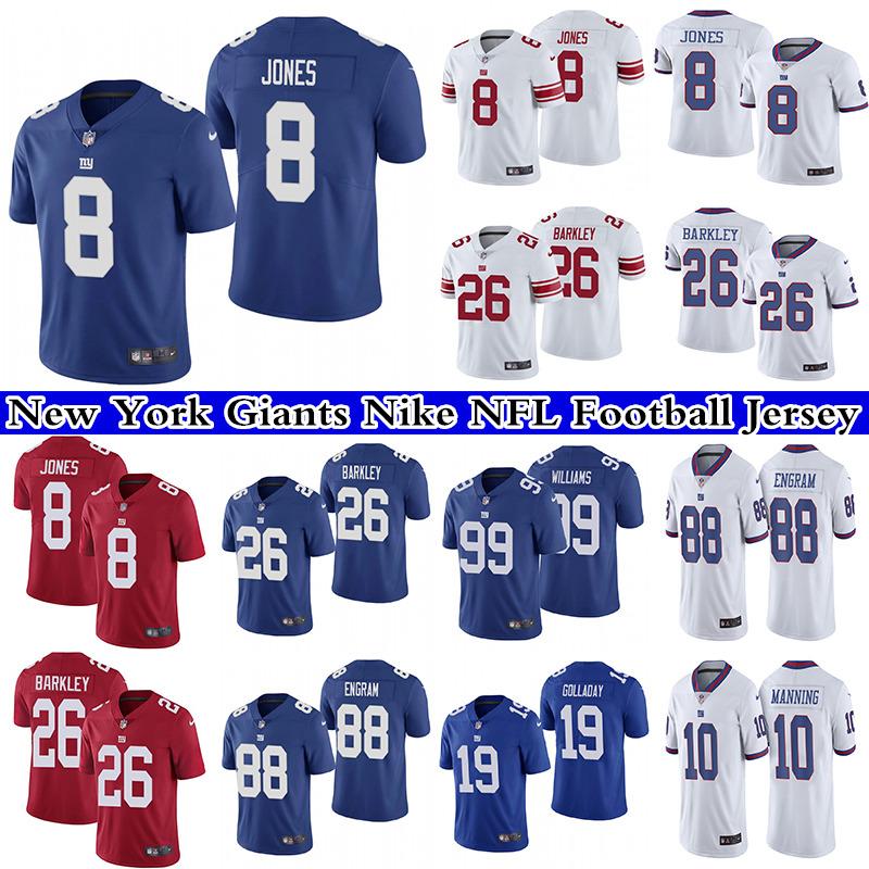 

8 Daniel Jones 26 Saquon Barkley 10 Eli Manning 88 Evan Engram 99 Leonard Williams 21 Jabrill Peppers Men's Stitched NFL New York Giants Nike Limited Football Jersey, Blue