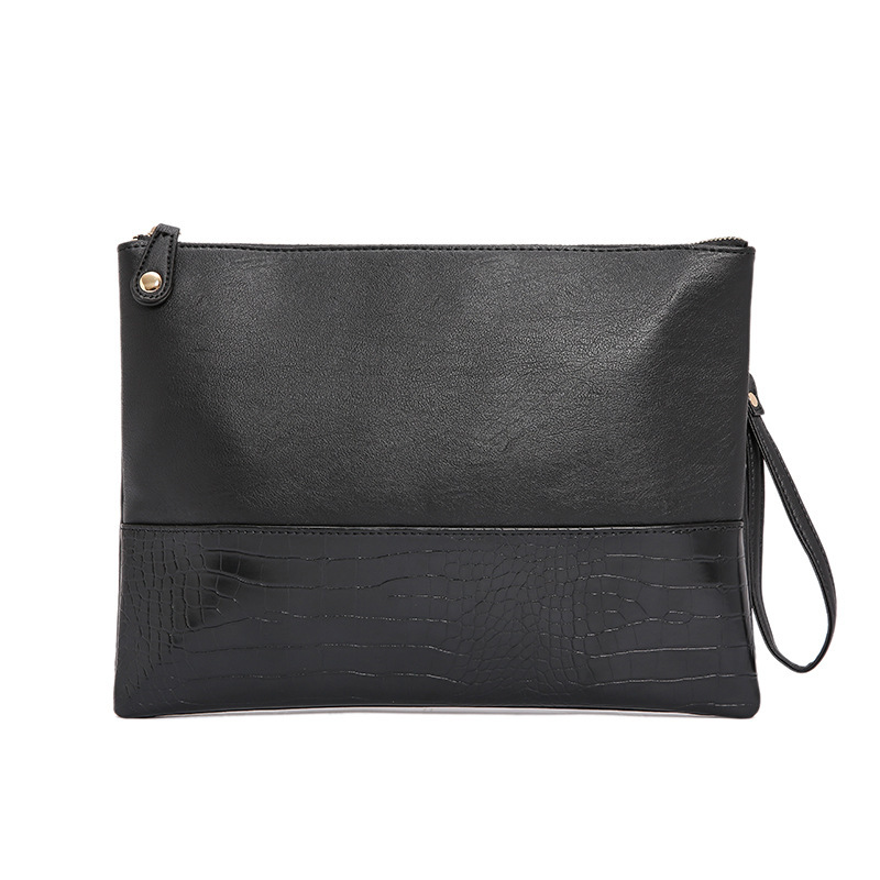 

Men bag Leather Weave High Quality Clutch Bag Shoulder bag Wallet Handy Handbags Day Clutches Male Large Purses, Black small