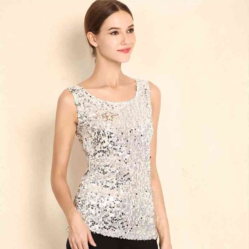 

Women Sexy Loose Off Shoulder Sequin Glitter Blouses Summer Casual Shirts Vintage Party Tops, White