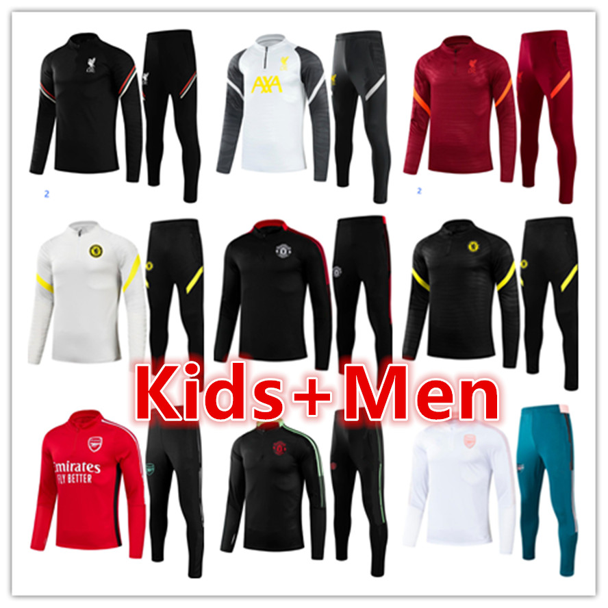 

mens + kids football training suit tracksuits jersey sets 2021 2022 men soccer tracksuit jacket jogging jerseys kits, 18